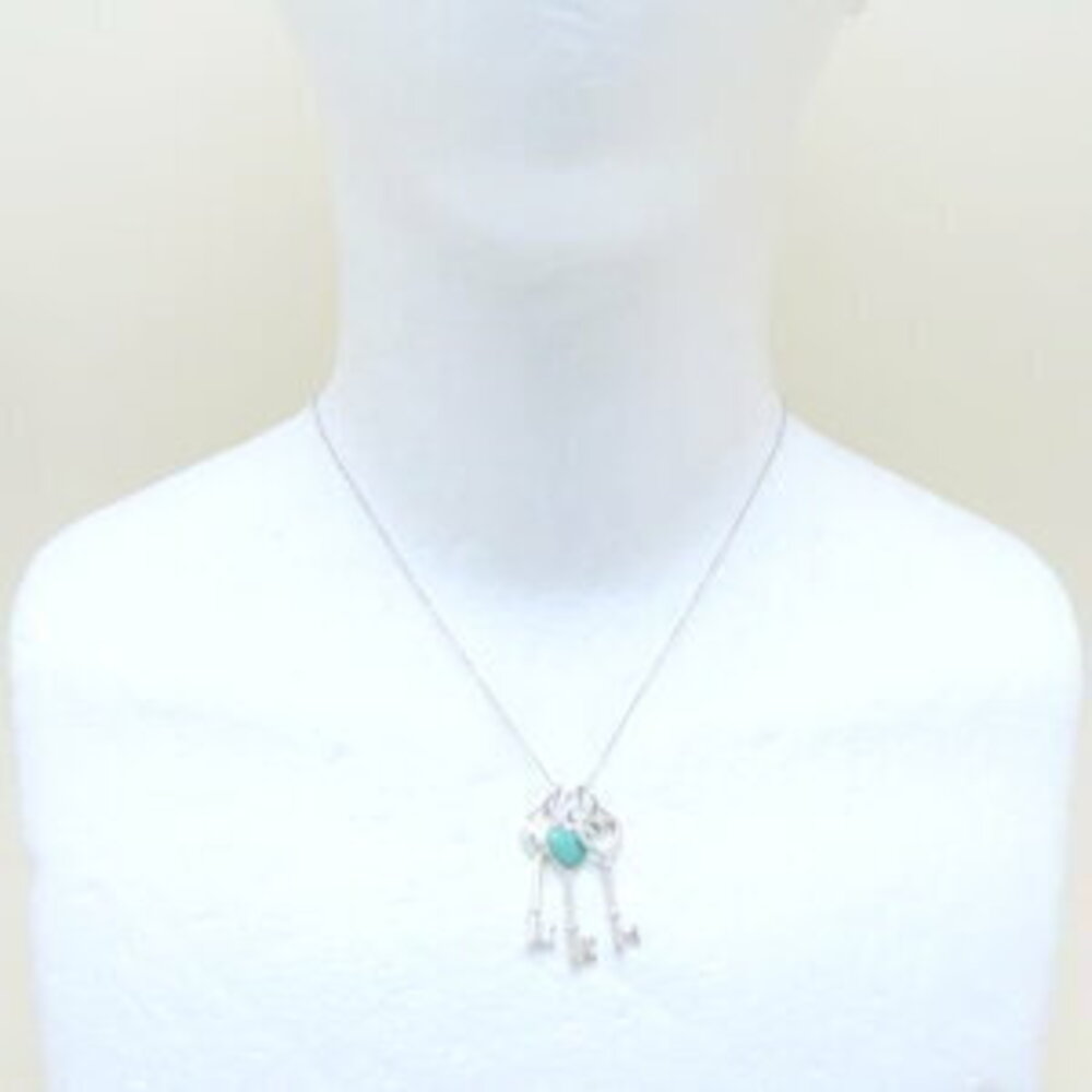 TIFFANY Co Heart Key Necklace Motifs Blue Sterling Silver